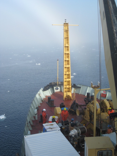 Fog bow over the foredeck